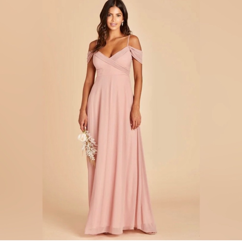 Birdy Grey SPENCE CONVERTIBLE DRESS CHIFFON Dusty Rose Large NEW NWT Bridesmaid